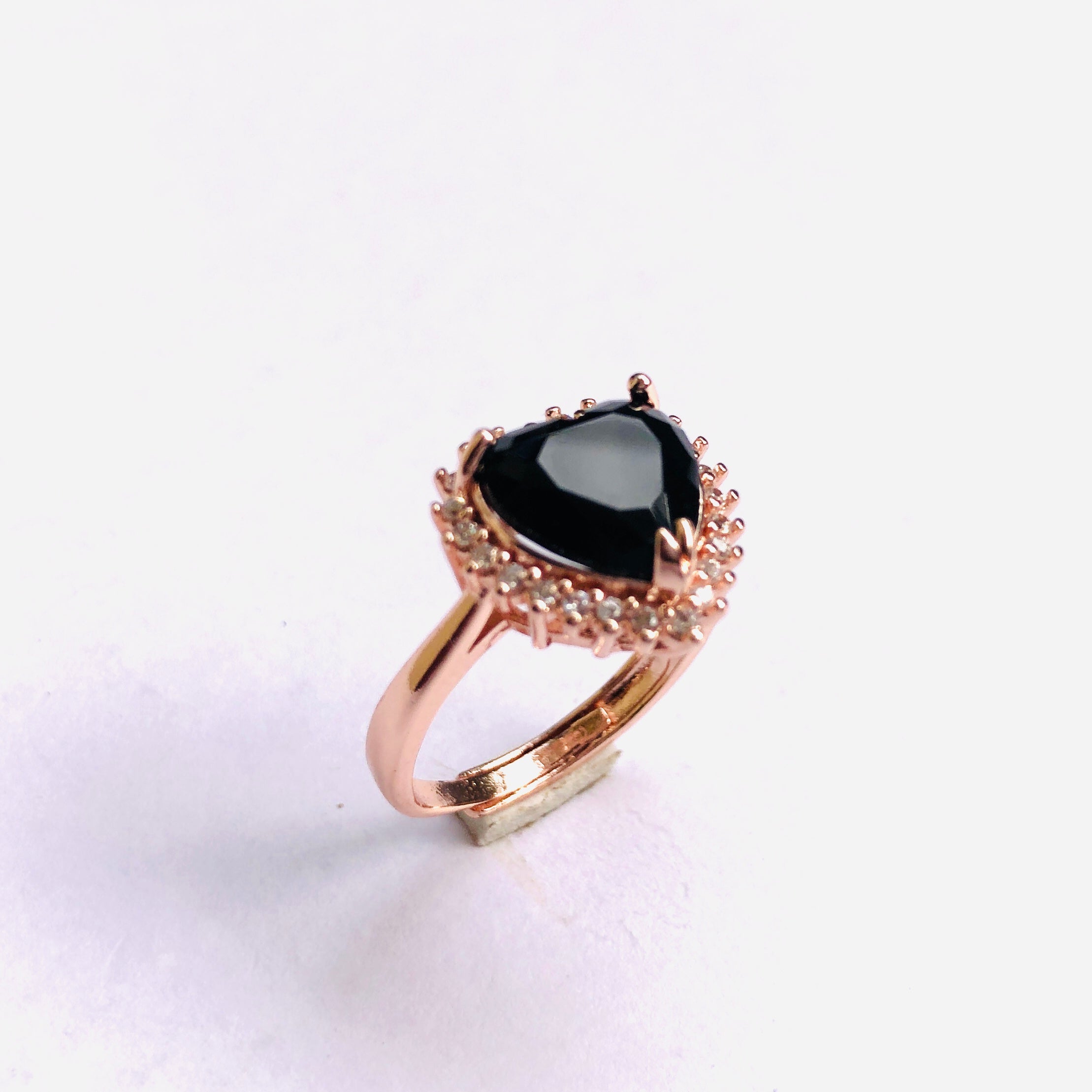 1.63ct Natural Black Onyx Heart Shape Stone in 14K Rose Gold Plated  Engagement Ring, Antique Heart Black Stone Ring, Gift for Wife Birthday -  Etsy