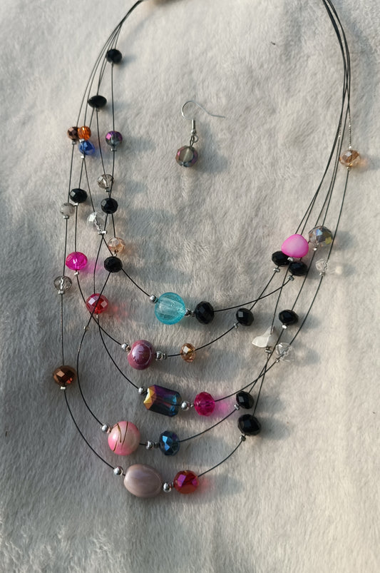 Tina Necklace(Multilayer )with Earrings